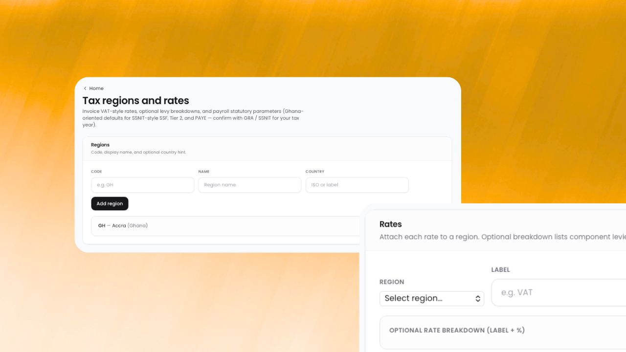 Step 1: Custom tax rule setup by region workflow preview